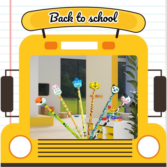 Cute pencils with erasers - Picture 5 of 9